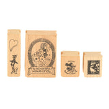 Maxbell Vintage Wood Fine Art Stamps Creative Stationery in Tin Box  Style_1