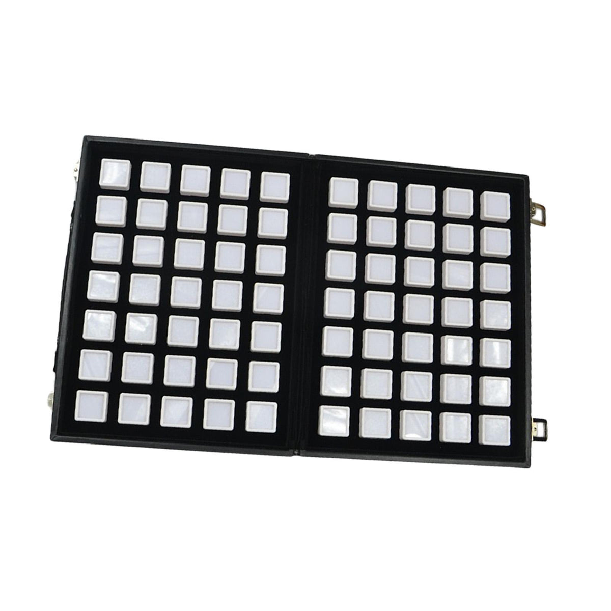 Maxbell Diamond Gemstone Display Tray Multigrid Showcase Portable for Store Show white 70 grid