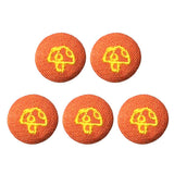 Maxbell 5pcs Round Craft Shank Fabric Covered Buttons Decors for Scrapbooking Mushroom