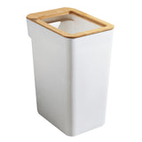 Maxbell Modern Trash Bin Garbage Can Wastebasket Dustbin Bucket for Toilet Bedroom White 10L