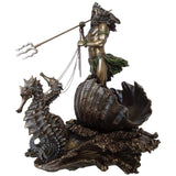 Poseidon Greek God of the Sea Statue Resin Art Neptune on Seahorse Figurine