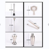 Maxbell 13Pcs Cocktail Shaker Set Wine Mixed Drinks with Stand for Beginner 750ml