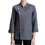 Maxbell Men Women Chef Coat Jacket Cooking Uniform Waiter Apparel Restaurant XL Gray