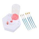Maxbell Paint Brush Cleaner Rinse Cup Brush Rinsers for Oil Painting Artists Writing Pink with 6 Brushes