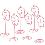 Max 6 Pack Tall Table Number Cards Photo Holder Paper Menu Clips, (Pink) Animal