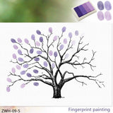Max Wedding Thumbprint Tree Finger Painting Wedding Guest Book Purple