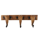 Max Handmade Creative Wooden Elephant Head Wall Mounted Trunk Hook Hanger B