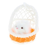 Max Simulation Plush Animal Model Rabbit Sitting in Basket Home Decor Orange