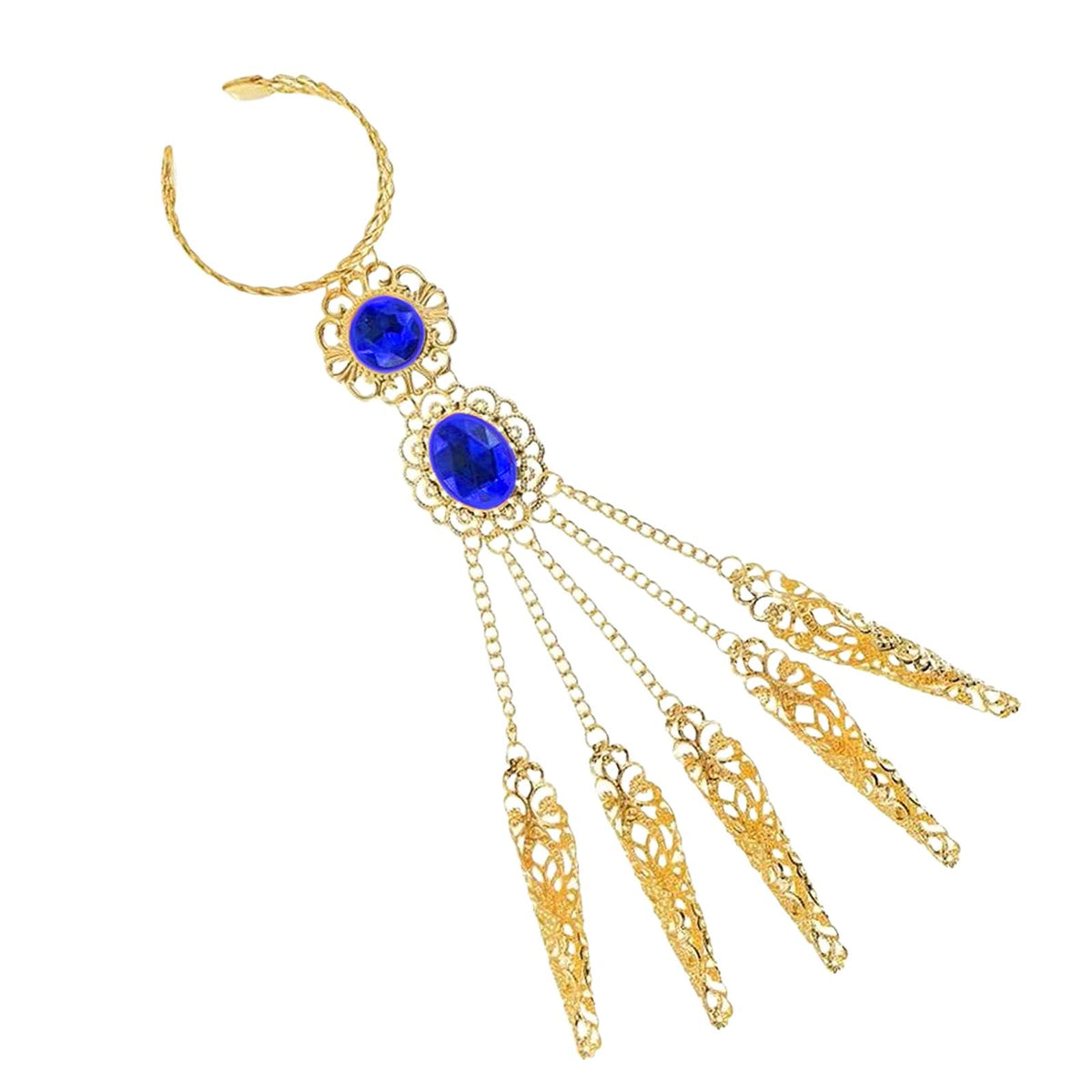 Maxbell Belly Dance Bracelet Dancing Props Fashion Indian for Costumes Party Women Blue