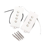 Max Maxb White Noiseless 4 Strings Jazz Bass Guitar Pickups Set DIY Replacement Parts