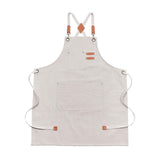 Maxbell Canvas Apron with Pockets Cross Back Bib Apron for Painting Work Shop Baking White