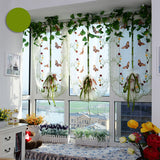 Max Roman Curtain Butterfly Tie Up Yarn Embroidered Sheer 200x80cm Beige