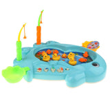 Maxbell 15x Electric Musical Fish Pool Baby Magnetic Fishing Pretend Water Toy Blue