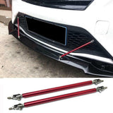 Max Maxb Front/Rear Adjustable Wind Splitter Bumper Chin Lip Rod Support 200mm (Red)