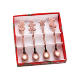 Maxbell 4 Stirring Spoon Home Ornament with Gift Box for Wedding rose gold