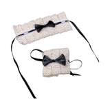 Maxbell Anime Maid Cosplay Accessories Lolita Hand Sleeve Wrist Cuffs for Wedding Black