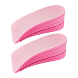 Maxbell PVC Height Increase Insoles Elevator Taller Shoes Inserts For Men Women Pink