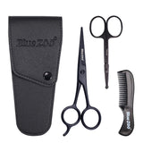 Max Nose Beard Mustache Scissors and Comb Set  for Men Women Care With Bag Black