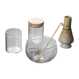 Maxbell Glass Matcha Bowl Set Gift Teacup with Pouring Spout for Kitchen Office