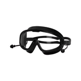 Maxbell Swimming Goggles Swim Glasses Large Frame Diving Glasses with Earplugs Black Clear Boxed