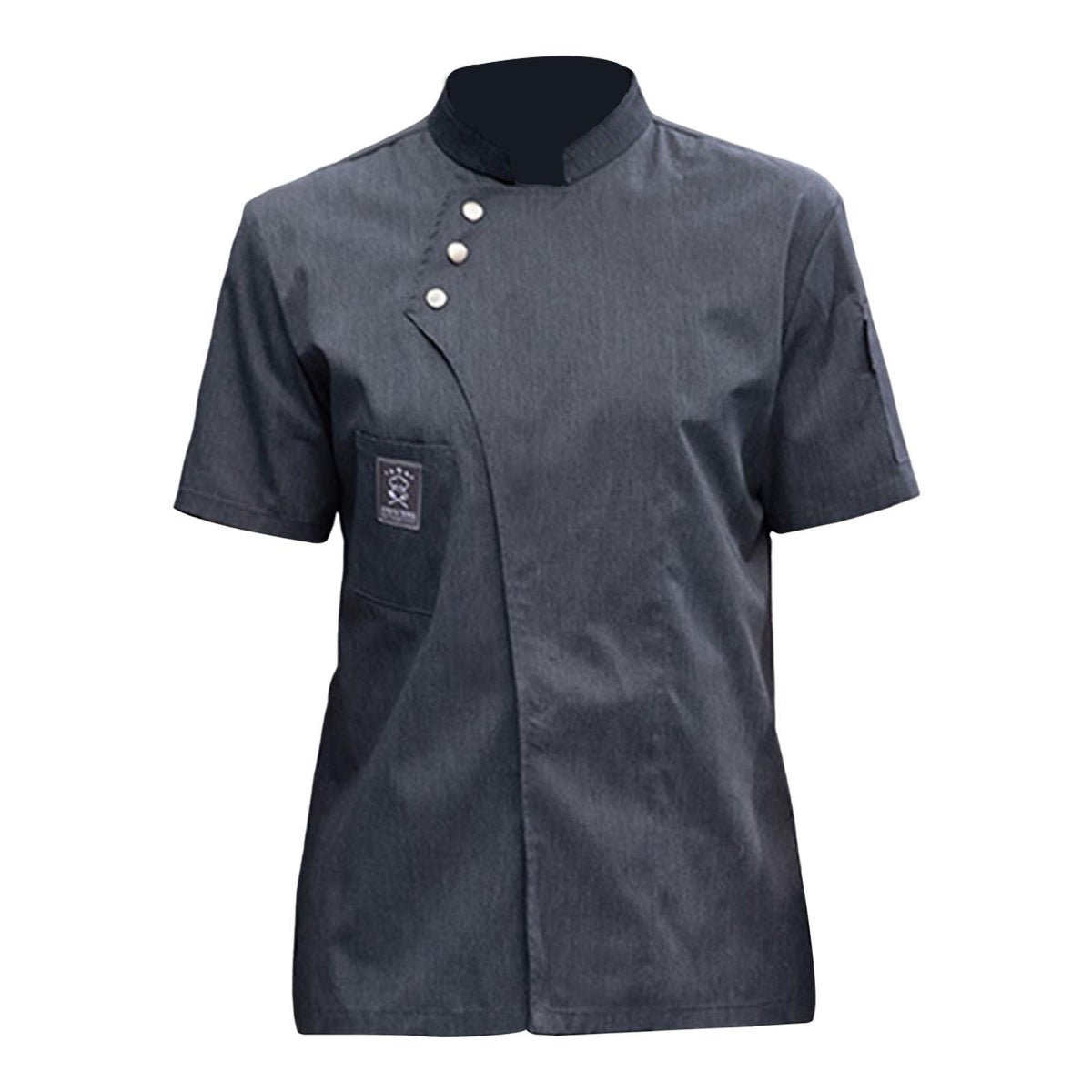 Maxbell Chef Jacket Short Sleeve Cooking Clothes Simple Chef Coat for Restaurant Gray XXXL