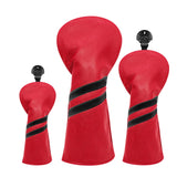 Maxbell 3x Golf Wood Head Cover Headcover with Interchangeable Number Tag Protector Red