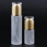 Max 2 Pieces Glass Pumb Bottles Refillable Cosmetic Container 30ml/80ml Golden - Aladdin Shoppers