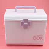 Max Multi-Use Medicine Art Supplies Organizer Box Makeup Storage Case Purple