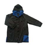 Maxbell Hooded Kids Changing Robe Jacket Suit Outwear Warm Rain Coat Surf Swim Parka Blue Black