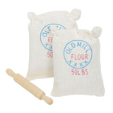 Maxbell 1/12 Dollhouse Miniature Two Bags Flour And Rolling Pin Toy for Kitchen