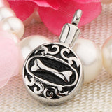 Maxbell Stainless Steel Dog Bone Round Cremation Keepsake Urn Pendant Silver