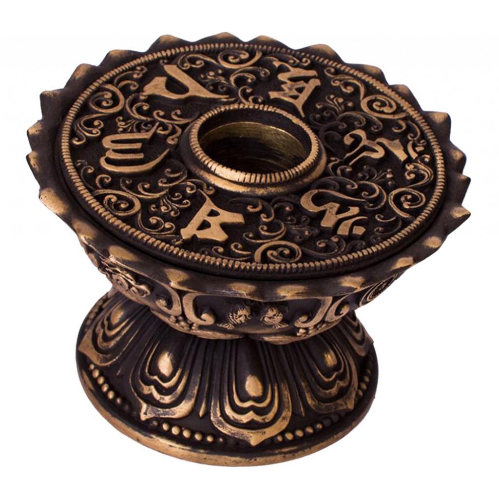 Maxbell Tibetan Buddhist Buddha Lotus Prayer Wheel Copper Base Prayer Pedestal Craft