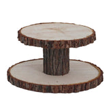 Maxbell Cupcake Tower Wood Parties Tableware Multifunctional Round Plates Cake Stand 2 tier large