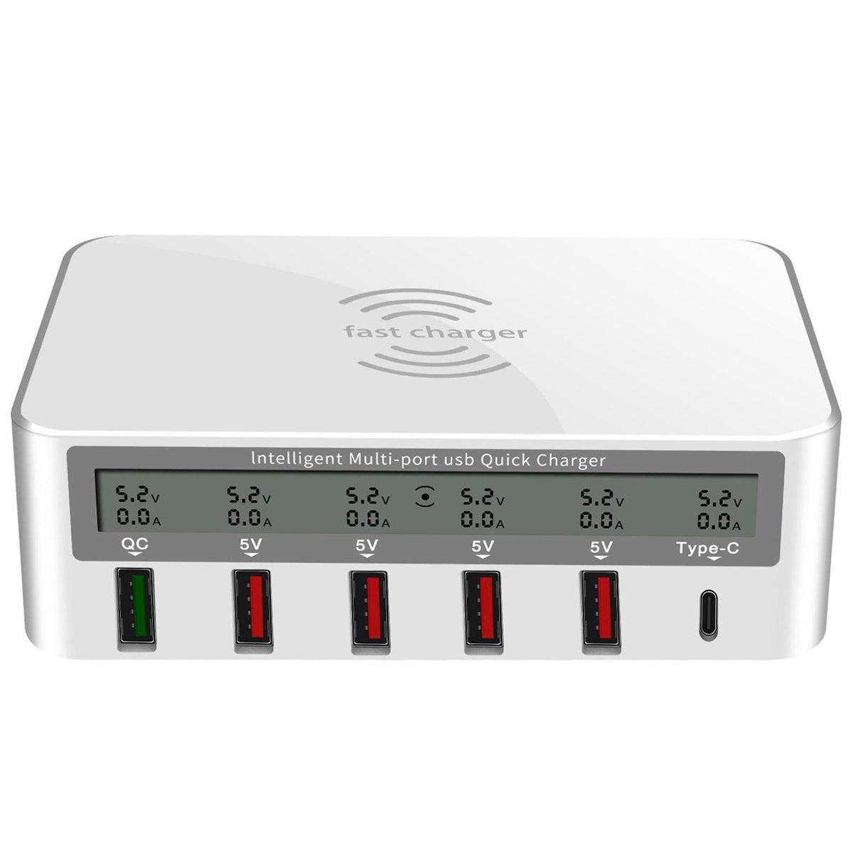 Maxbell USB-C Qi Wireless 5 USB QC 3.0 Fast Charger Charging Station for iPhone US