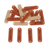Max Maxb 20pcs Retro Synthetic PU Leather Tag DIY Handmade Sew Label Patches Brown