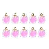 Maxbell 10x Transparent Polygonal Multicolor Crystal Pendant Christmas Gift Pink