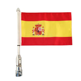 Max Adjustable 9'' x 6 ''  Spain Flag + Flagpole Mount Luggage Rack