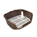 Maxbell Indoor Dog Potty Tray No Litter Pad Holder for Small and Medium Dogs brown