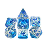 Maxbell 7x Acrylic Polyhedral Dices Gifts for Kids Toys Drinking Prop Entertainment Blue