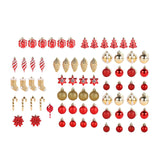 Maxbell 72x Christmas Tree Decorations Ornaments for Holiday Home Decor Red with aureate