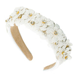 Maxbell Women headband Hairbands Flower Headpiece for Leisure women Girls White