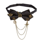 Maxbell Choker Collar Punk Necklace with Gear Chain for Girlfriend Comfortable Black Style B