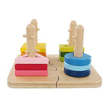 Maxbell Wooden Sorting Stacking Toys Shape Learning Educational Toy for Preschooler