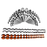Maxbell 72Pcs Acrylic Plugs Stainless Steel Tapers 14G-00G Ear Stretching Piercing 4