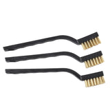 Max 3pcs Handy Wire Brush Tools Cleaning Polish Plastic Handle  Brass