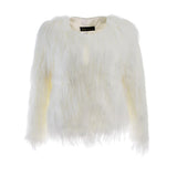 Maxbell Fluffy LED Fur Coat Glow in Dark Outwear Night Club Halloween Costume 2XL