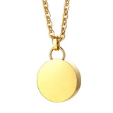 Maxbell Cremation Urn Necklace Stainless Steel Round Locket for Women Men Gold
