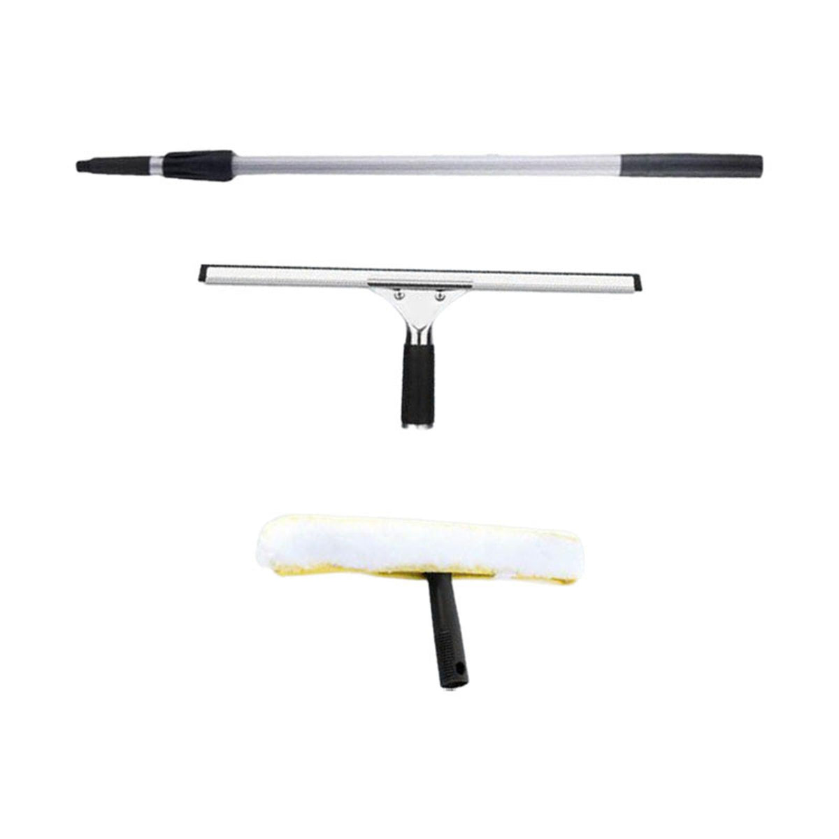 Maxbell Telescopic Rod Window Squeegee Long Handle Scrubber for Shower Door Wall Home Without Accs 2.4m