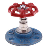Max Maxb Industrial Rustic Wall Mounted Hand Wheel Hook Coat Hook Key Holder Blue