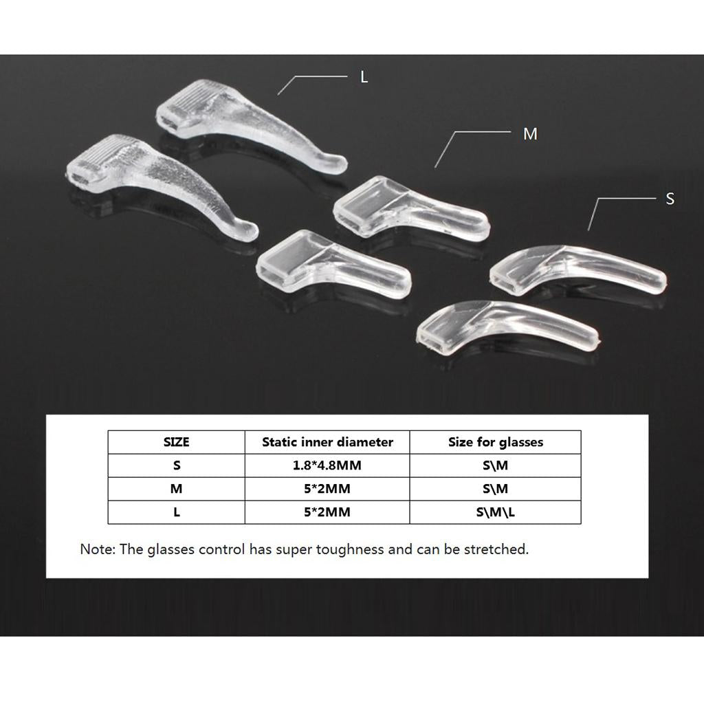 Maxbell 10 Pairs Anti Slip Glasses Ear Hook Tip Eyeglasses Grip Temple Holder L